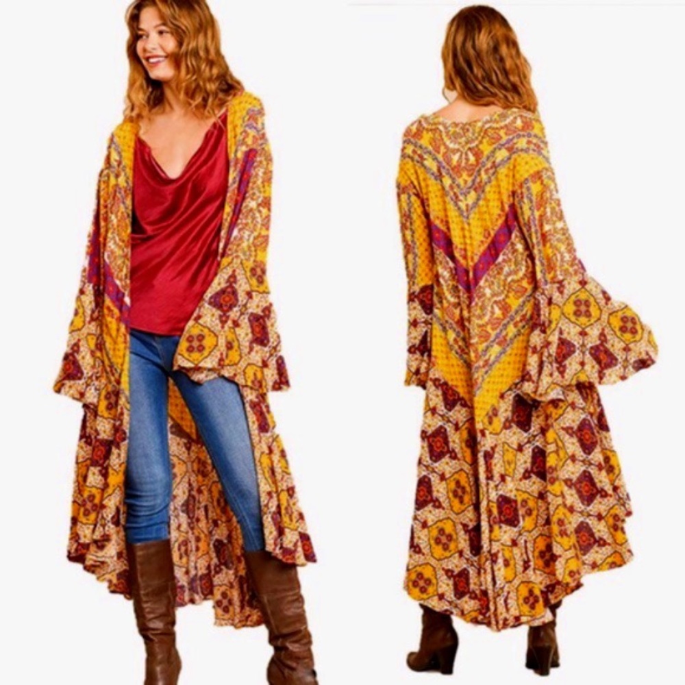 Boho Hippie Duster Kimono NWT